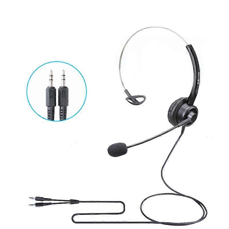 VT200 Single Ear Telephone Headset Operator Headset With Mic,Spec: 3.5mm Double Plug PC Head