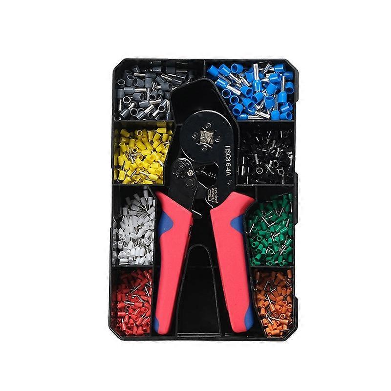 Tube-Type Cold-Pressed Terminal Block Crimping Pliers Plastic Box Set
