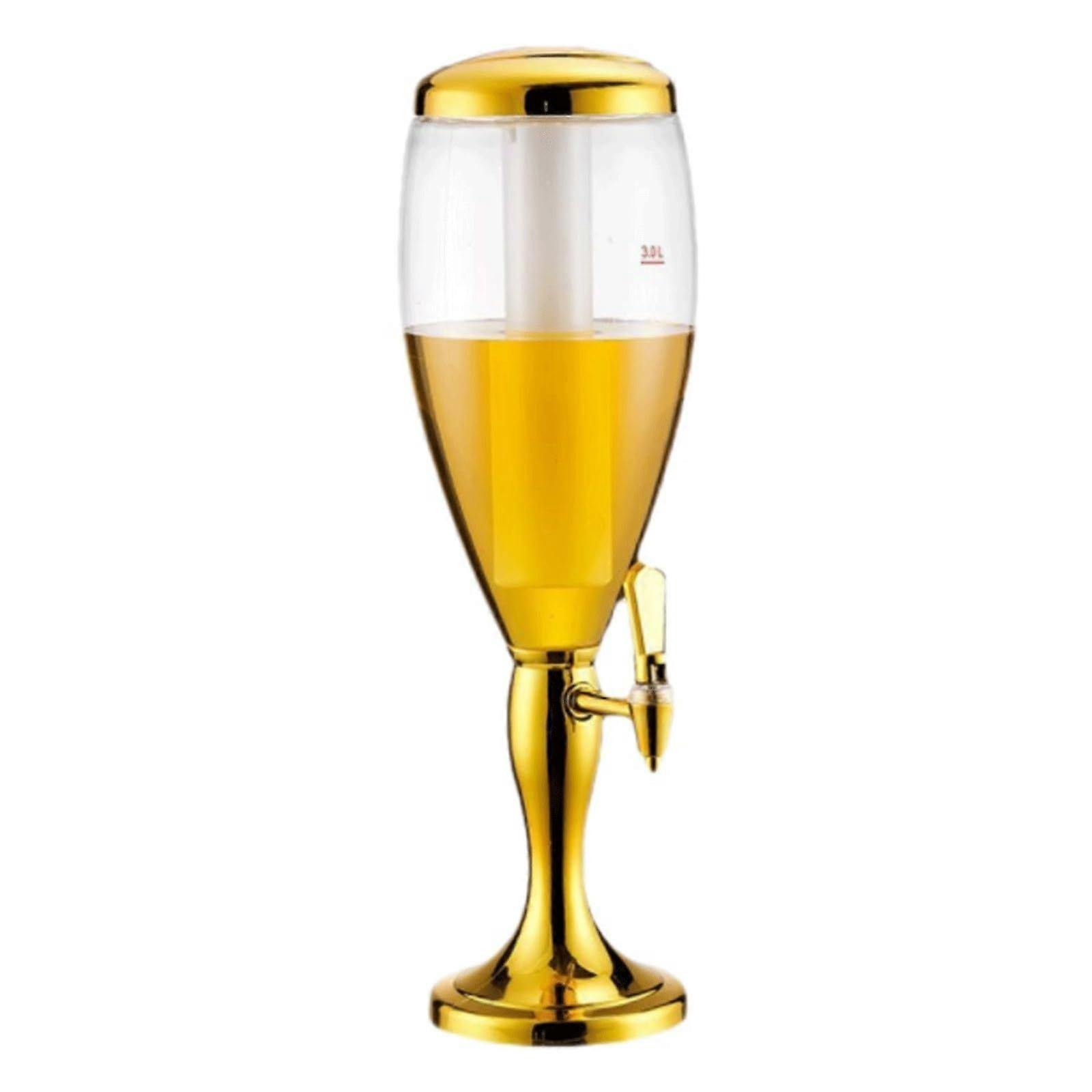 Tower Dispenser, Large Clear Beverage Tower with Icicles and LED Lights for Parties, Events, and Gatherings