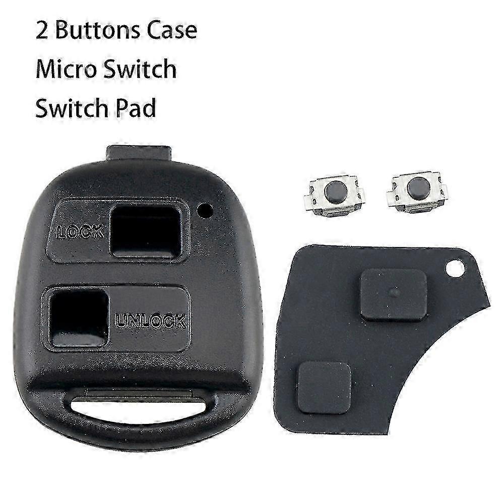Black 2-Button Remote Key Fob Case Shell For Toyota RAV4, Land Cruiser, Previa, Yaris, Corolla