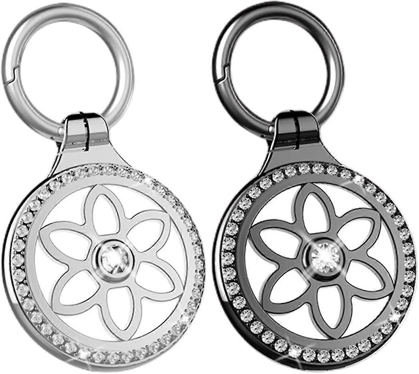 2 Pack Airtag Keychain, Airtag Case With Key Ring, Metal Protective Airtag Holder Compatible With Apple Airtag