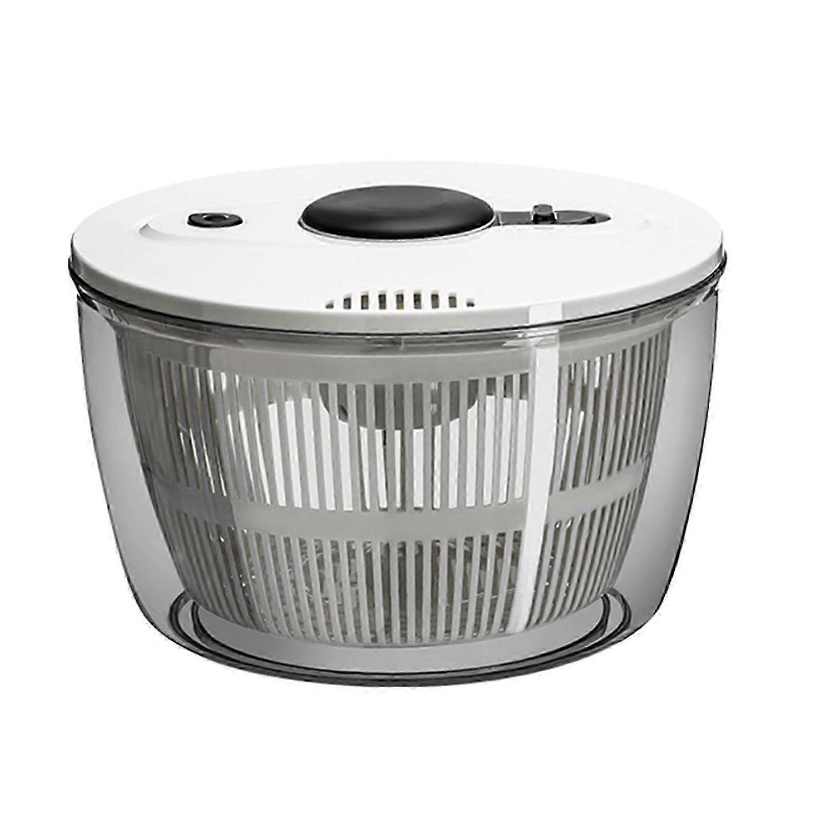 Salad Spinner Drain Basket with Non-Slip Rubber Base Large Capacity Food Grade Leak-Proof Super High Efficiency Lettuce Spinner Salad Bowl
