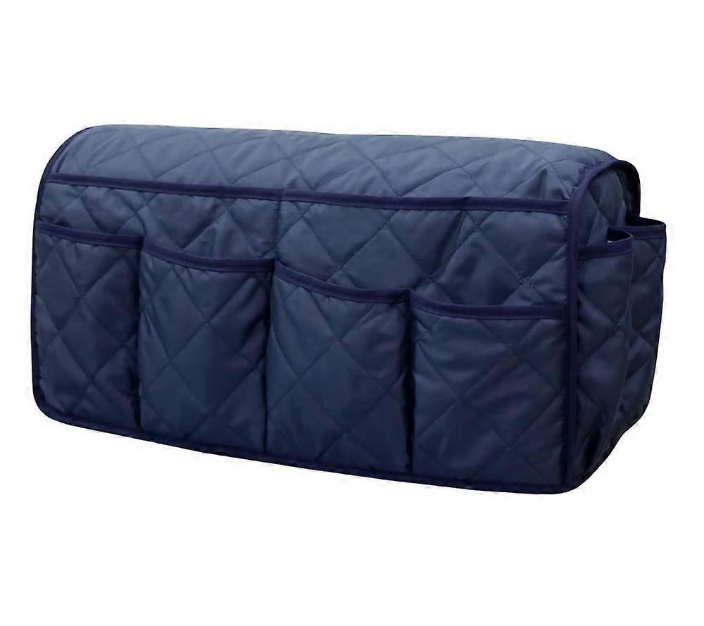 Navy Blue Recliner Armrest Organizer with 14 Pockets for Remote Control, Phone, and iPad Storage Couch Accessory