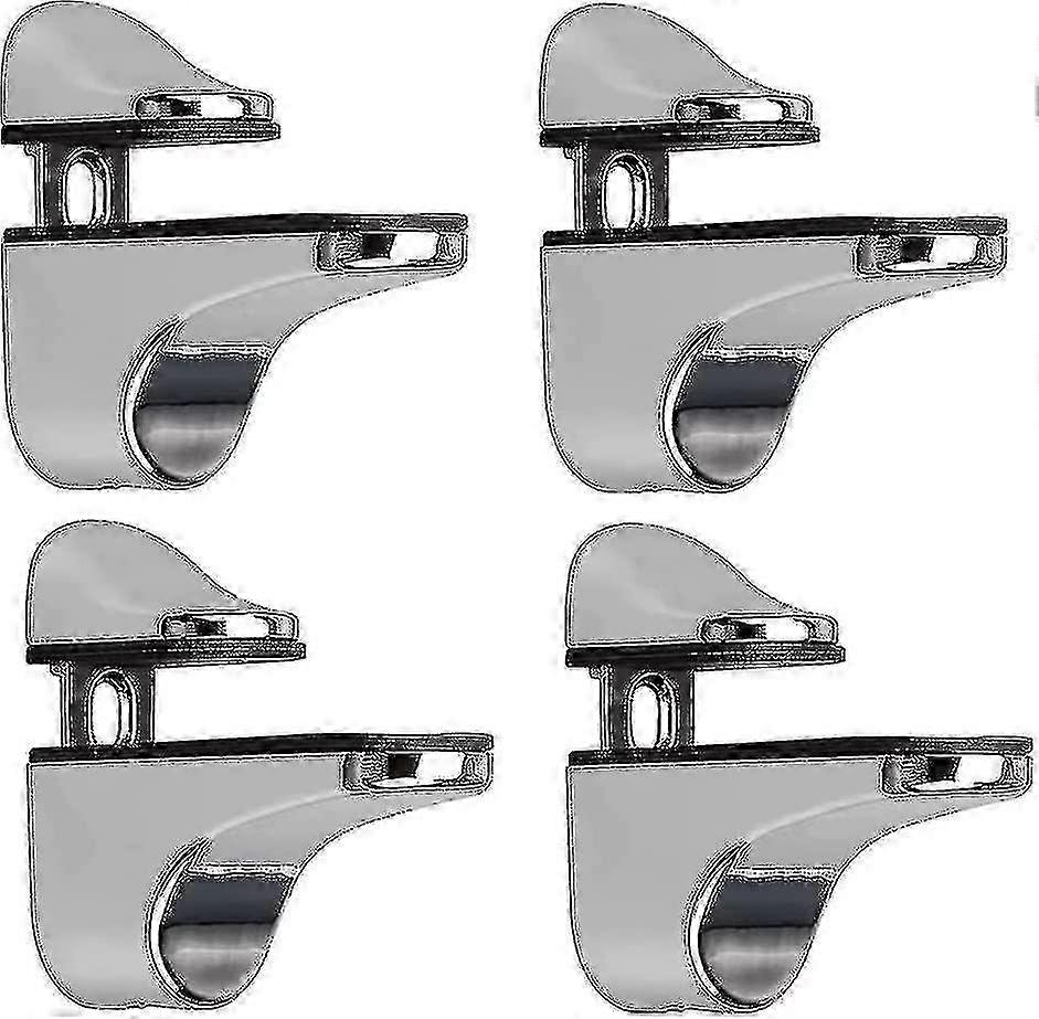 Adjustable Glass Shelf Bracket, Set of 4, Wall Mounted Clamp