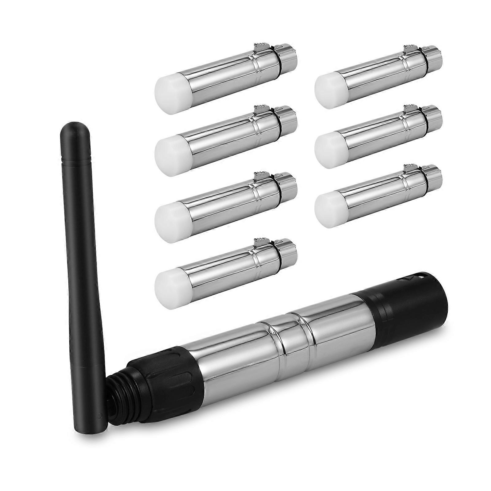 Wireless DMX512 Signal Transmitter Receiver Set of 8 High-Performance Units Stable Connection Silver Compact Design Durable Construction for Professio
