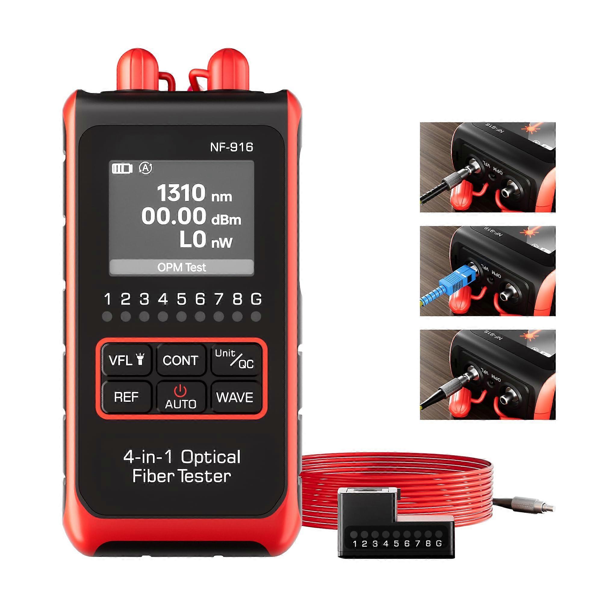 Mini Optical Power Meter Fiber Optic Cable Tester 4in1 Optical Fiber Light Power Meter