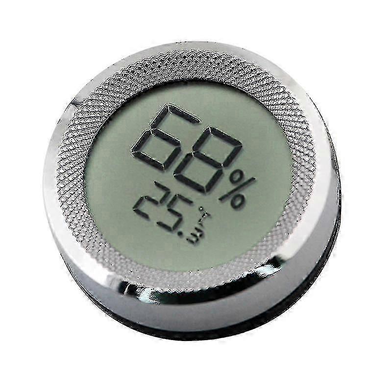Cigar Humidor Hygrometer Mini Digital Lcd Display Sensor1 Piecesilver