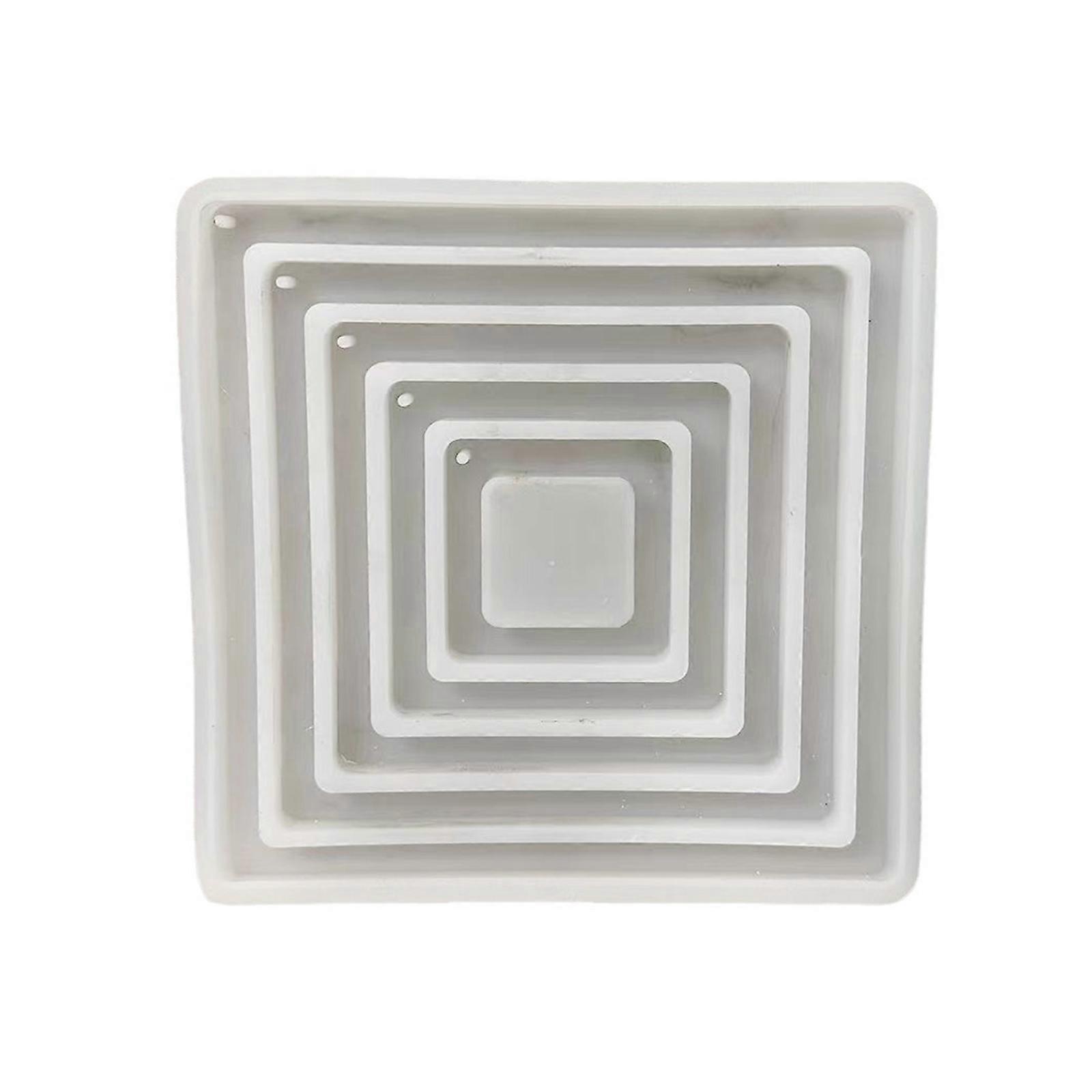 Artistic Diamond Silicone Molds 5-in-1 Square Shaped Resin Molds for Epoxy Resin Multicolor