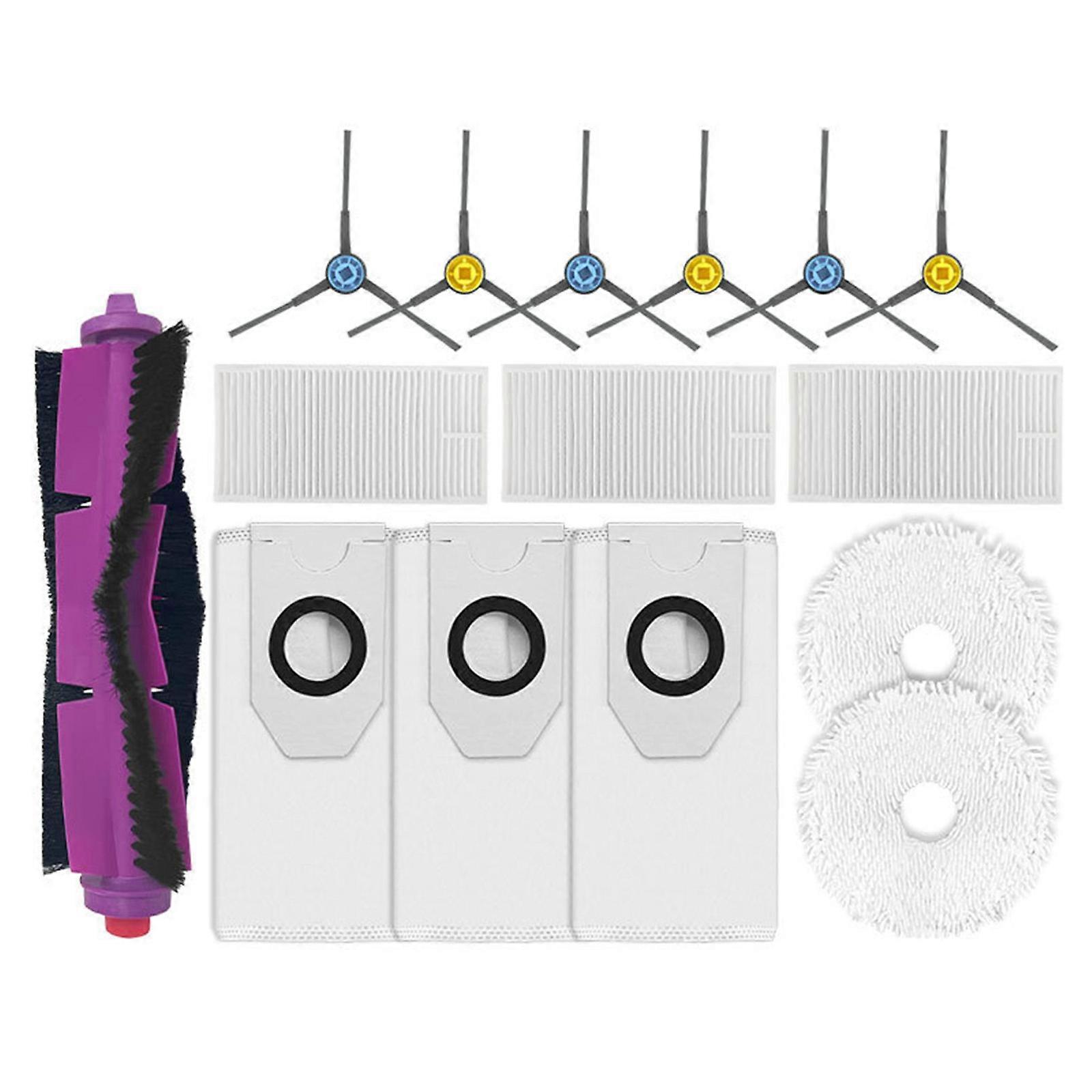 Robot Vacuum Cleaner Filter Mop Main Side Brush Dust Bag Mop Pad Small Cleaning Brush Replacement Part for J12 Ultra
