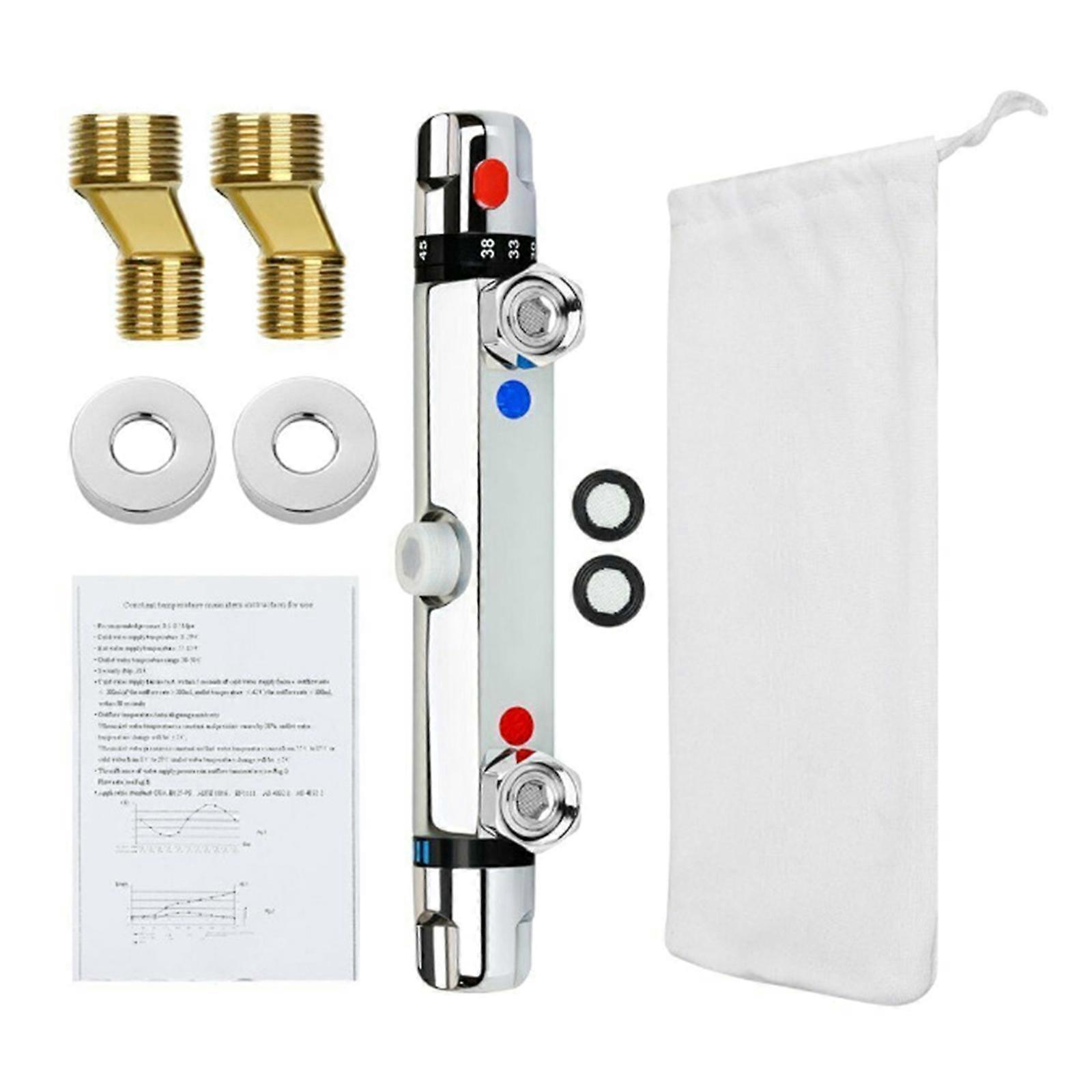 Thermostatic Shower Faucet Mixer Valves with Safety Button Showering Faucet Temperature Control Valves Shower Accessorie Multicolor