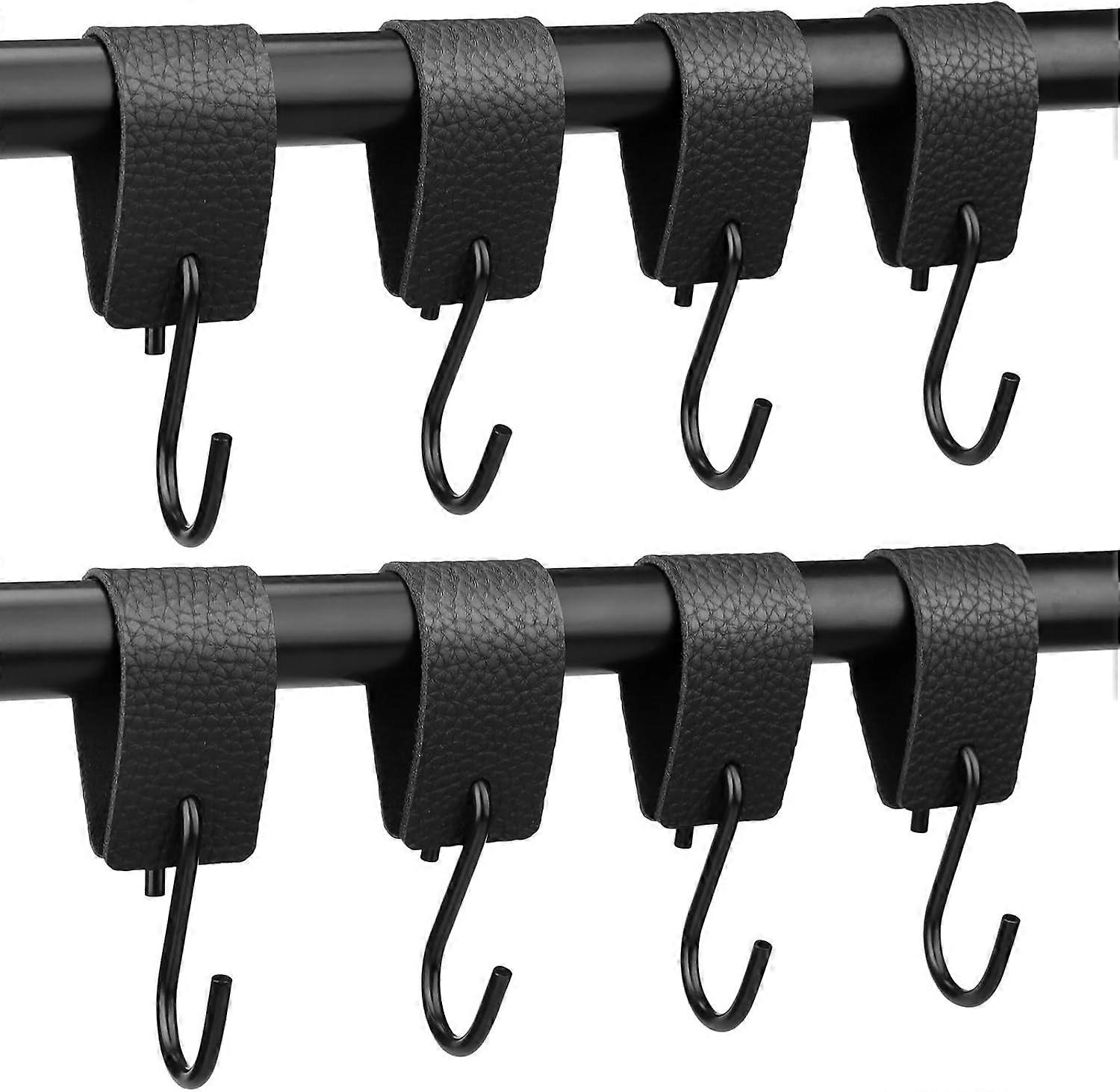 S-shaped hook with leather ring is suitable for clothes rails