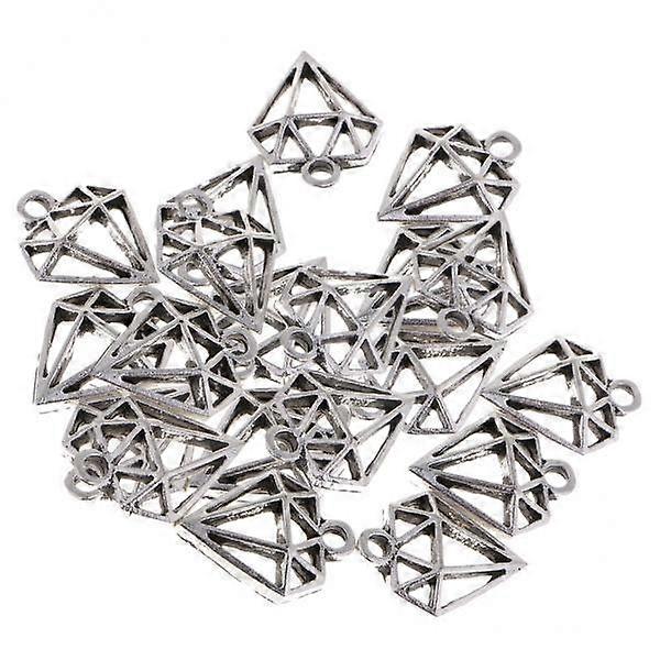 2-4pack 20Pcs Alloy Diamond Shaped Charms Pendants for DIY Jewelry Making Crafts