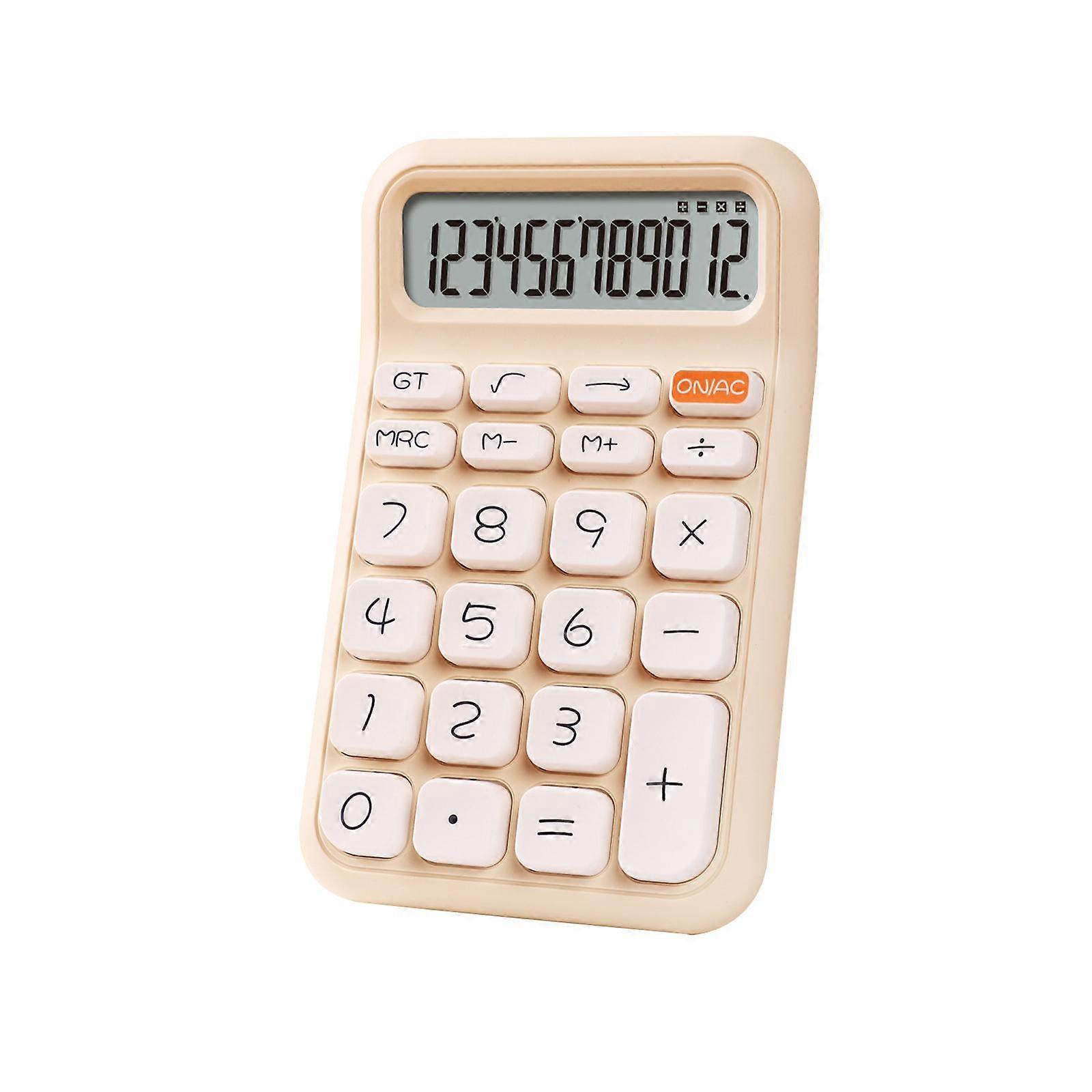 Handheld Mute Mechanical Calculator 12 digits 5.8x3.6inch Large LCD Display