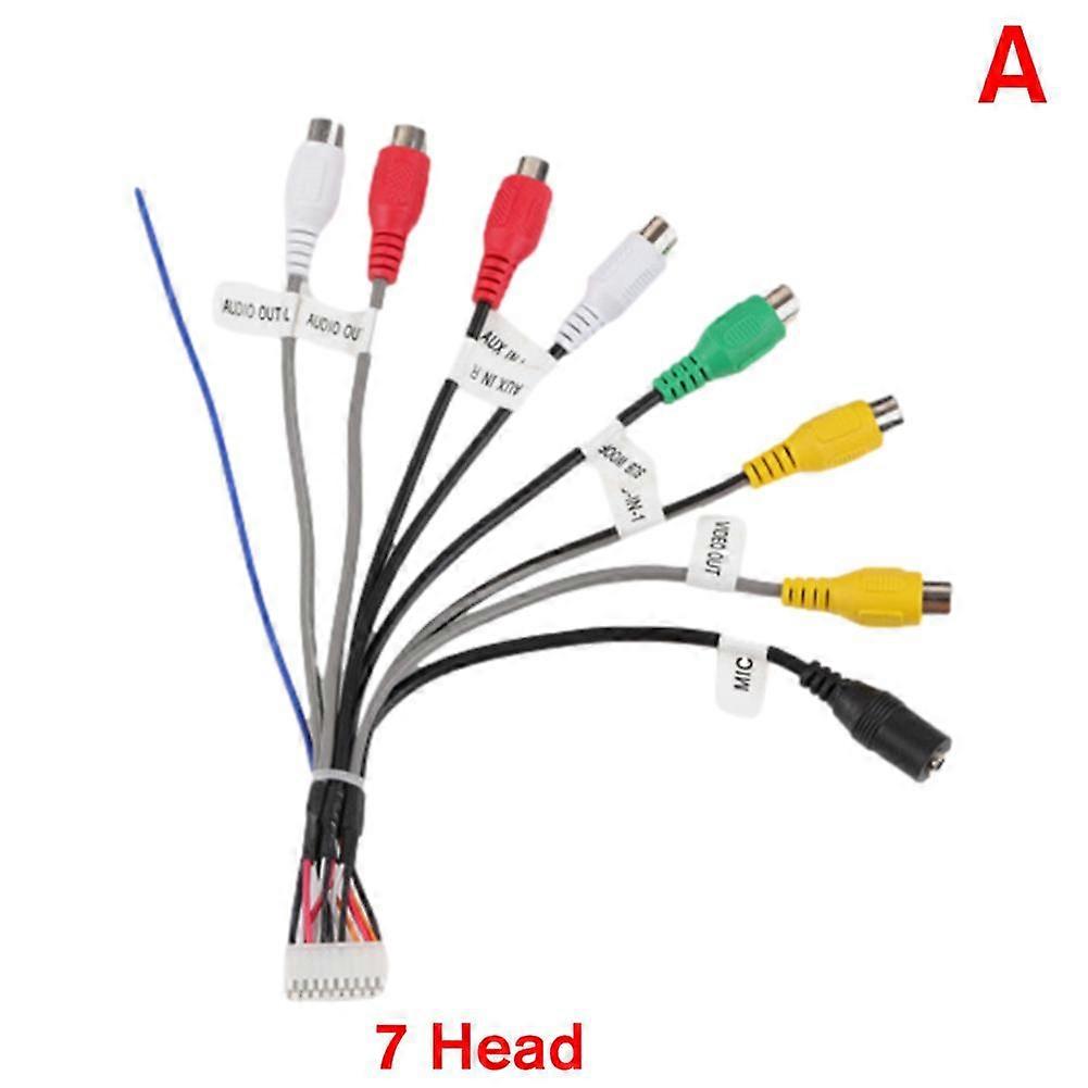 7+1 RCA with MIC cable (A)$ Palm News Solution Android Navigation Audio Video RCA Output Cable Reversing Camera Input Cable USB/GPS Antenna