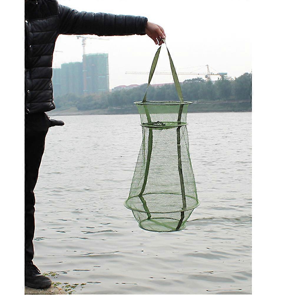 Folding Fishing Net Trap Durable Portable Mesh Cage Collapsible Frame for Shrimp Crab Minnow Outdoor Fishing