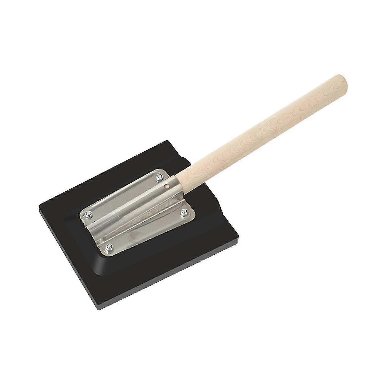 Ergonomic Wooden Handle Rubber Clapper Flooring Tool for Paving Tiles and Related Surfaces