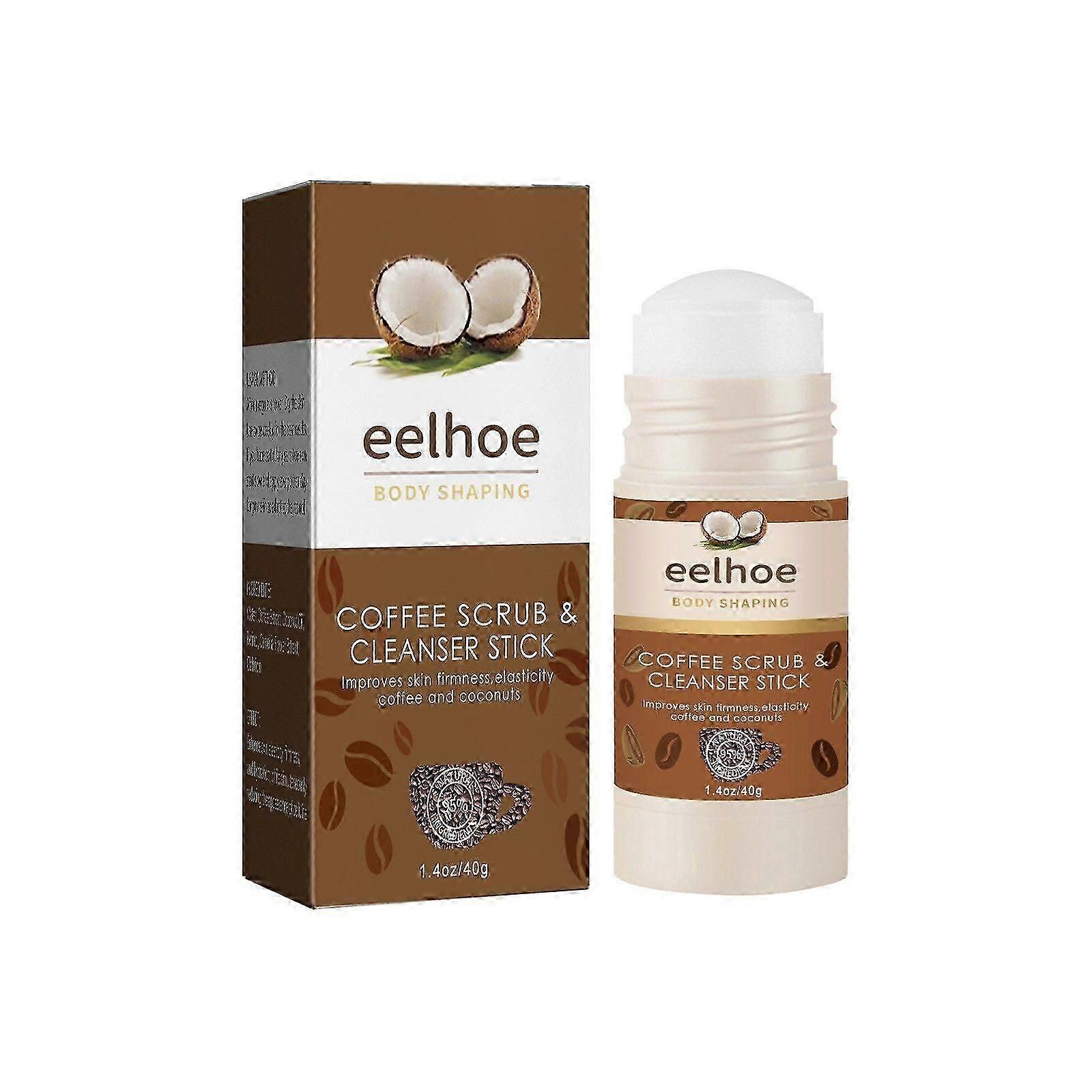 Coconut Coffee 2-In-1 Scrub & Cleanser Stick, Exfoliating & Cleansing Formula To Wash Away Dirt, Hydration With Coconut Oil, Natural Vegan & Cruelty F
