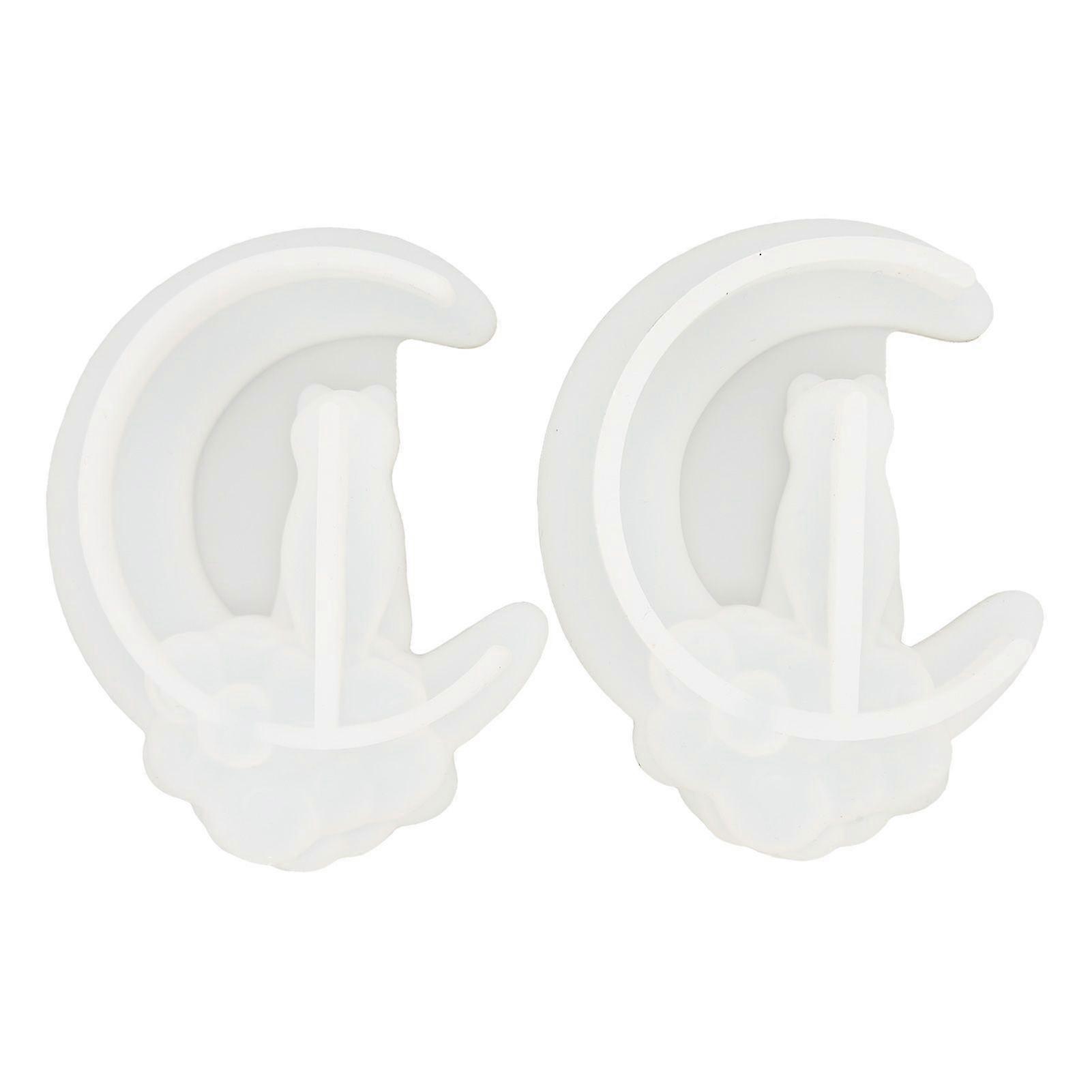 2025 أحدث نموذج 2 قطعة القمر القط سيليكون العفن قابل لإعادة الاستخدام قالب مجوهرات السيليكون