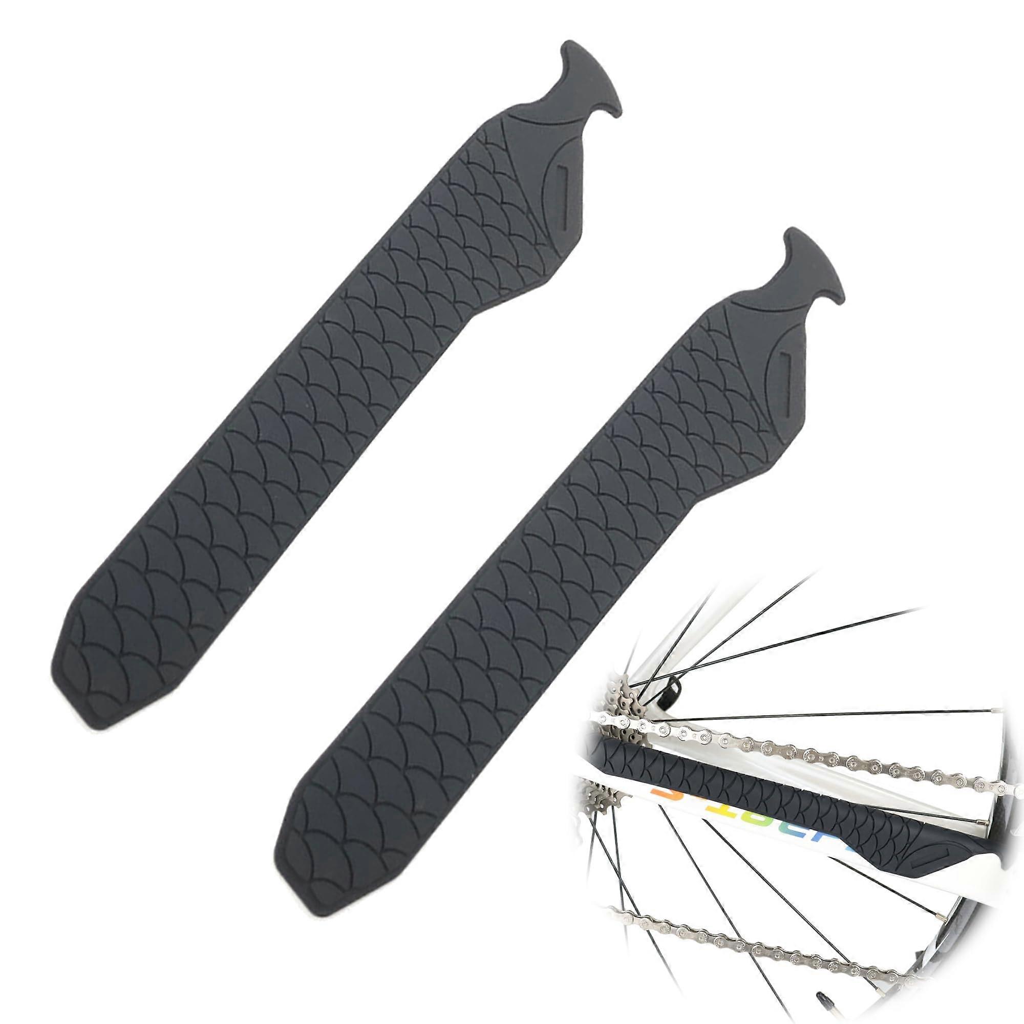 Bicycle Chain Guard Stickers Pack Of 2 MTB Chainstay Protector For Bicycle Frame Black