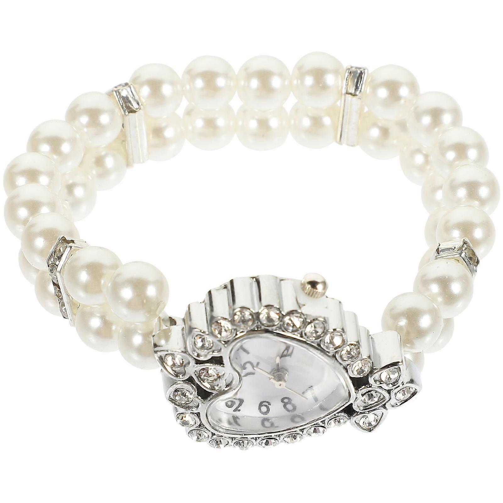 Versatile Quartz Watch, Gentle Alloy Craftsmanship with Pearl Strap, Leisure Wear