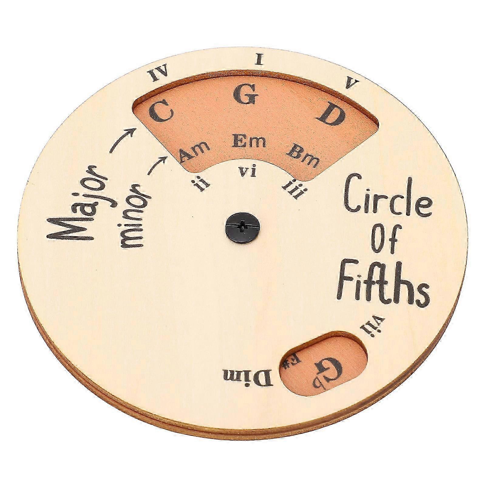 2025 Wooden Melody Tool Round Circle of Fifths Wheel Melody Chord Tool for Learning Practice Training