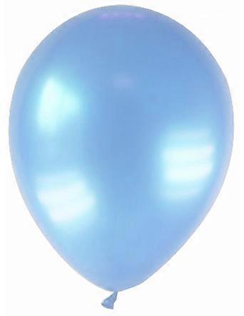 12 Light Blue Metallic Balloons 28 cm
