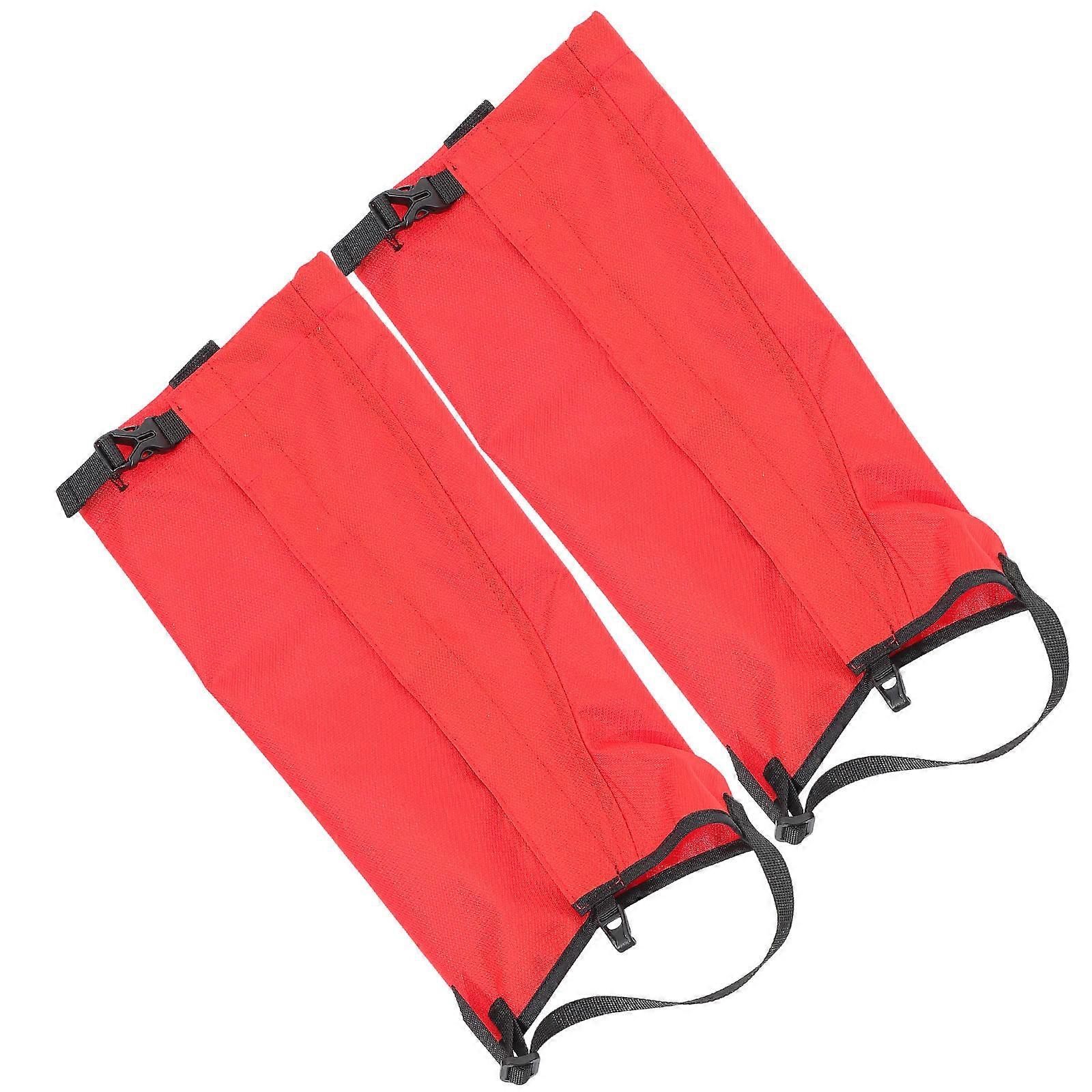 Mountaineering Leg Gaiter Hiking Gaiters Protection from Dirt PU Film Red 34x18cm S 1 Pair