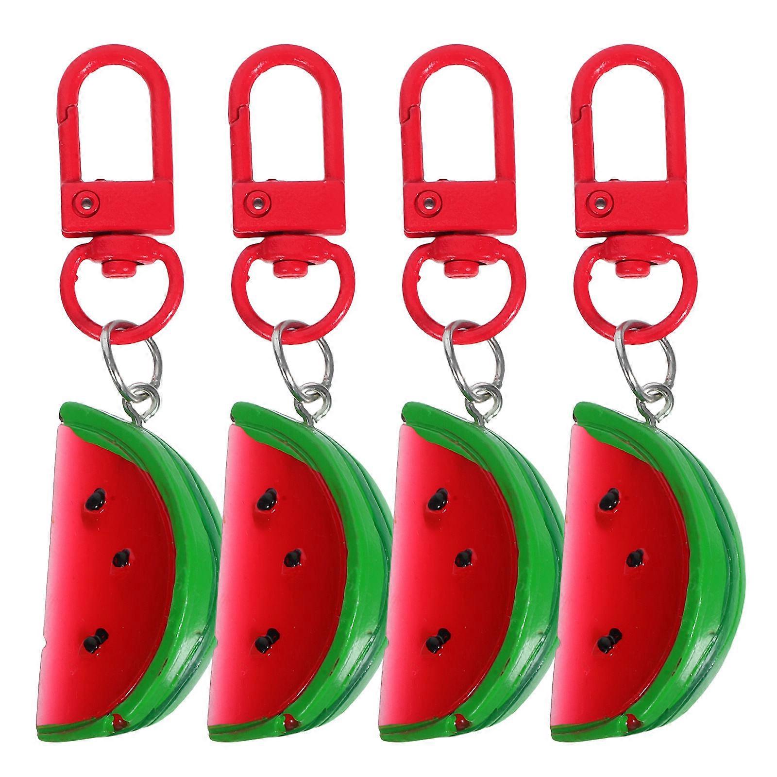 It sounds like you're referring to a product listing or description for a set of **resin fruit keychains**, specifically **watermelon slices**. These