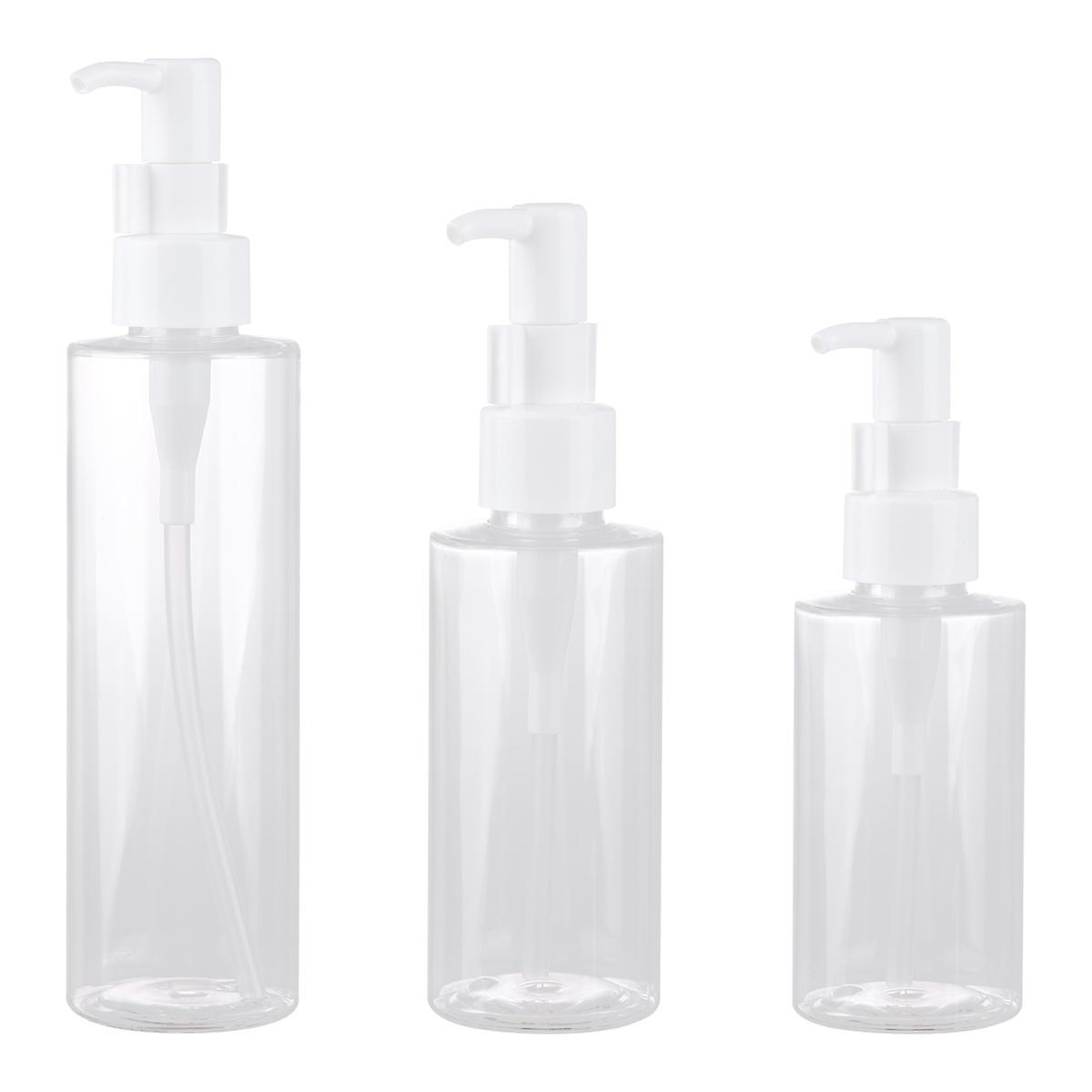 Lotion Pump Bottles Travel Accessories Safe Material Flat Base 120ml 160ml 200ml Leakproof 3Pcs