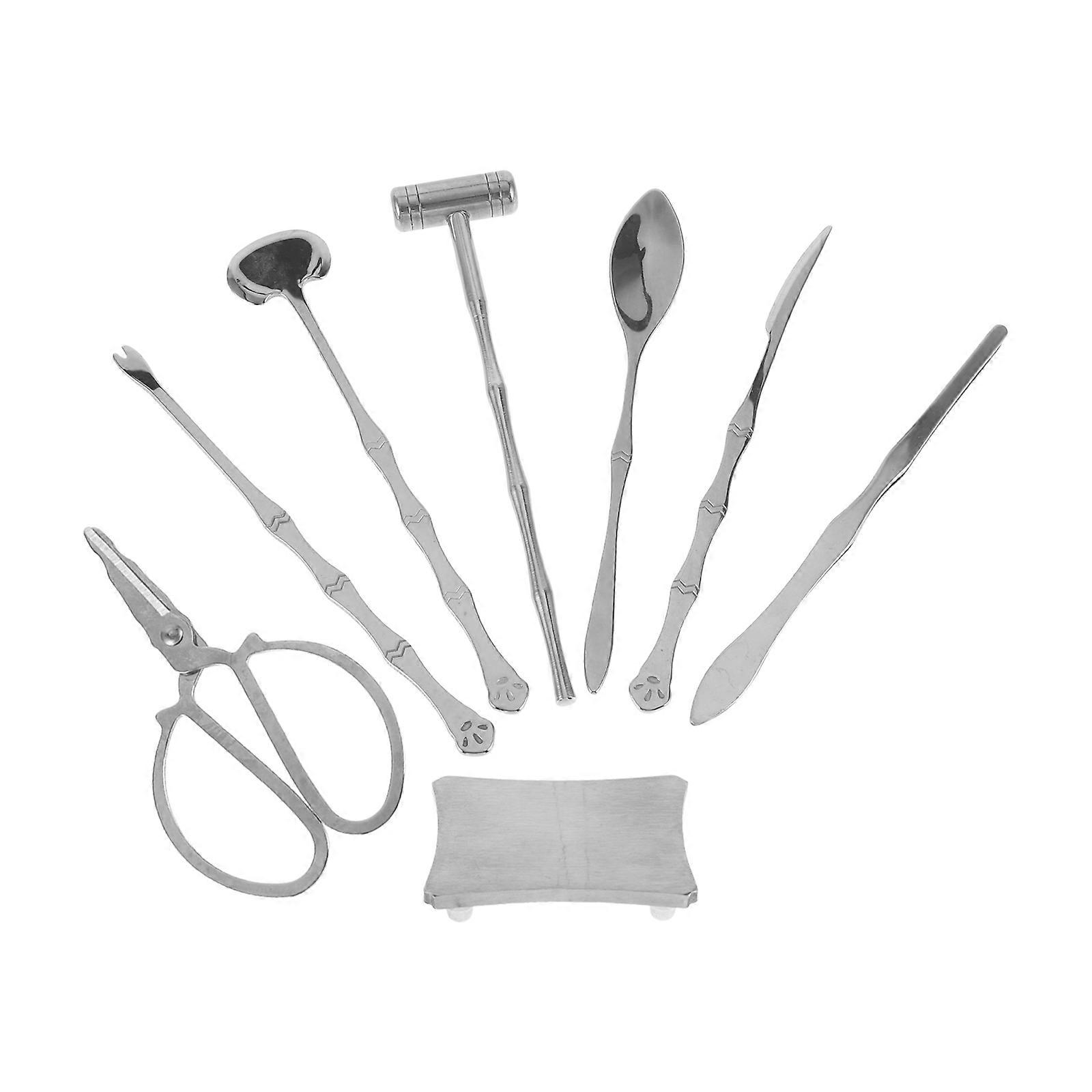 Crab Crackers Forks Set Metal Seafood Crackers Gathering 15.50X0.90X0.20CM 1Set