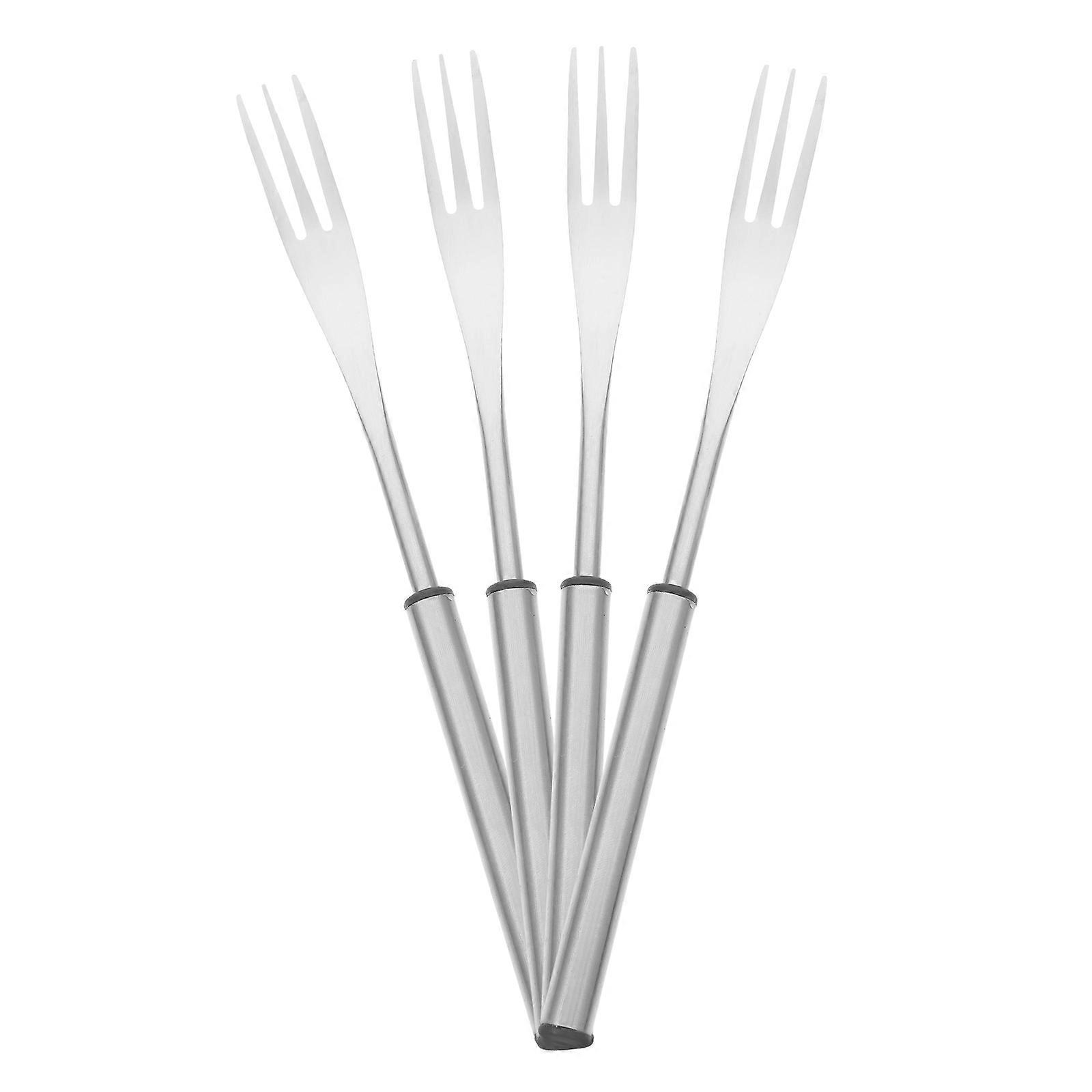 Chocolate Fondue Fork Multifunctional Kitchen Tool For Special Occasions Silver 18.50X2.00X1.00Cm 4Pcs