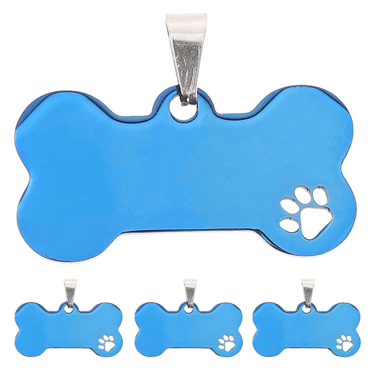 Stainless Steel Dog Tag Blanks For Diy Pet Identification Custom Engraving Shaped Hollow Design 4Pcs