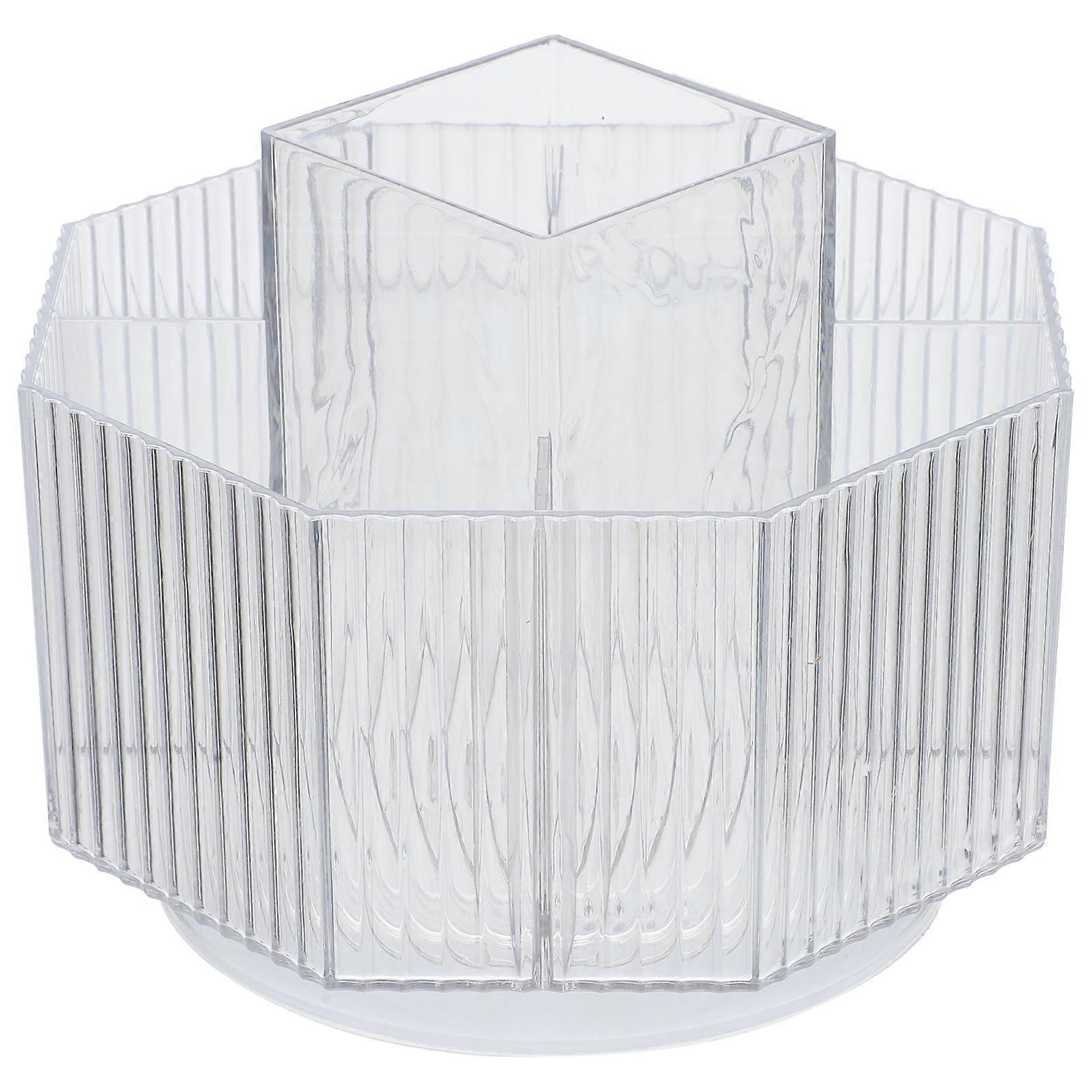 Desktop Makeup Brush Organizer With Lid Storage Box For Eyeshadow Brushes Bedroom 14x14x11.5cm Delicate Design 1Set