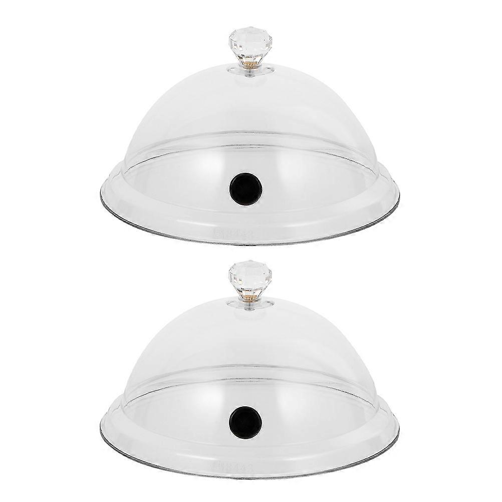 Transparent Acrylic Food Cover with Handle for Home Use Protects Snacks from Flies 2 Pieces