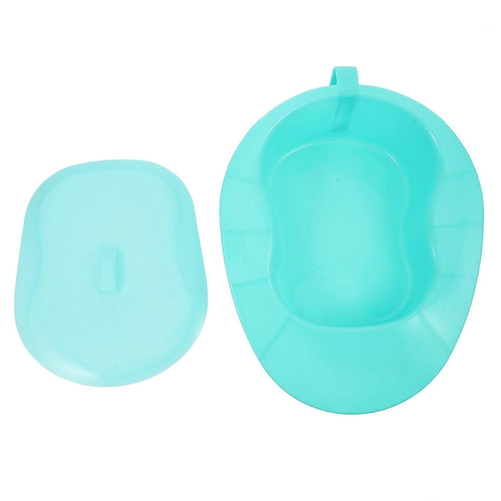 Heavy Duty Bed Pan with Lid – Comfortable, Portable Toilet for Elderly and Bedridden Patients, Durable Construction, Easy to Clean, Smooth Slope