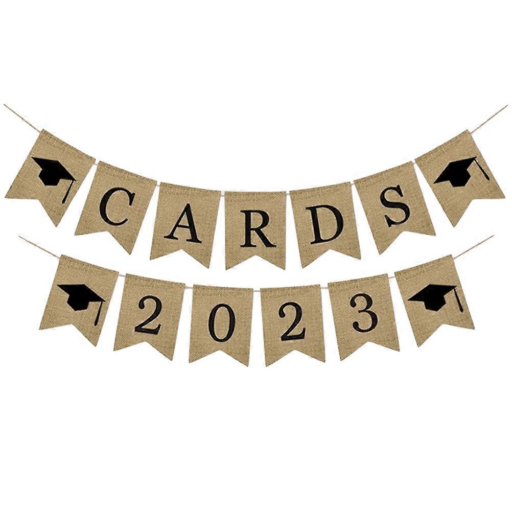 Graduation Party Hanging Banner Graduation Theme 17x13cm Size Linen Material Party Atmosphere Addition 1 Set