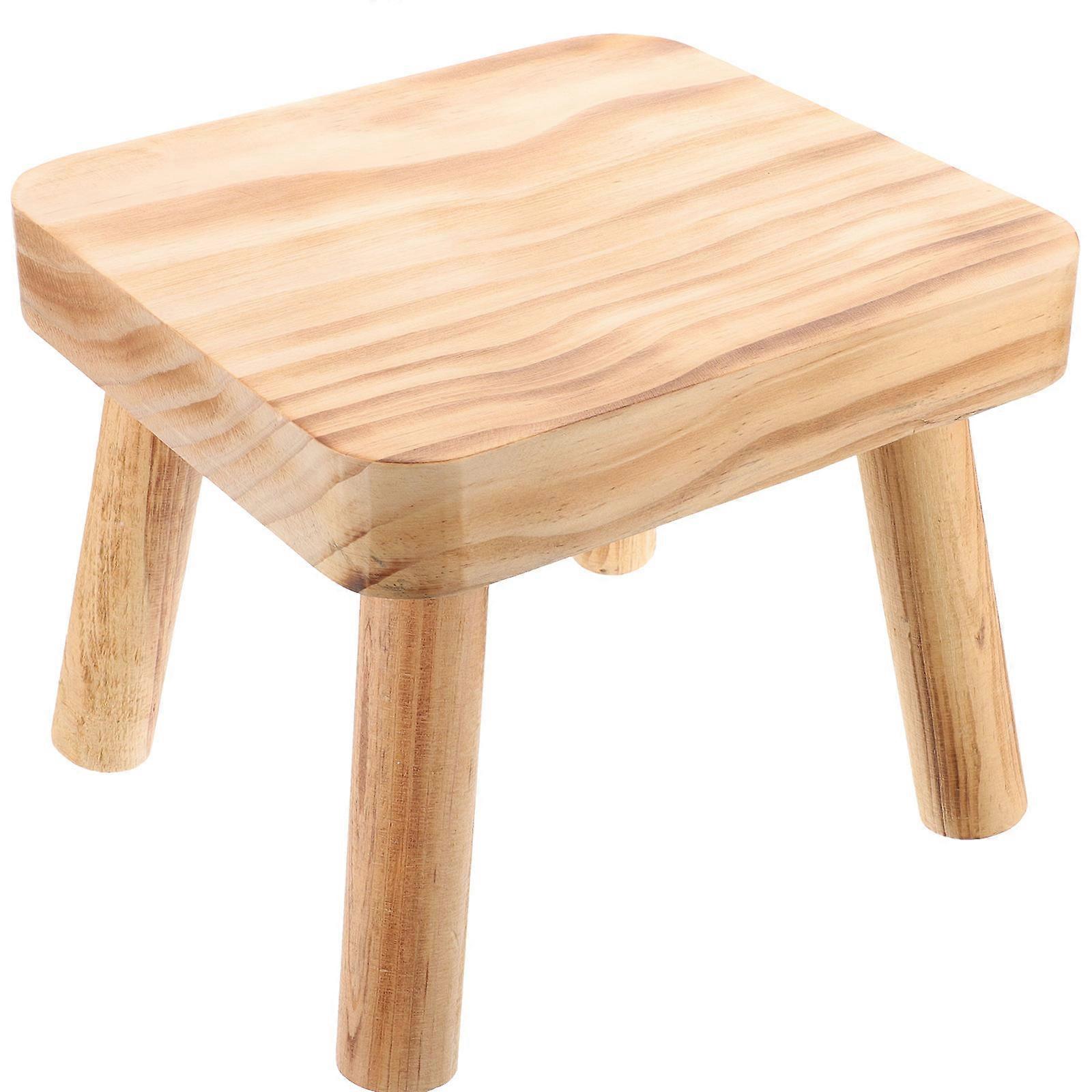Wooden Step Stool Lightweight Portable Footstool Sturdy Design for Kitchen Living Room Camping Bath Use