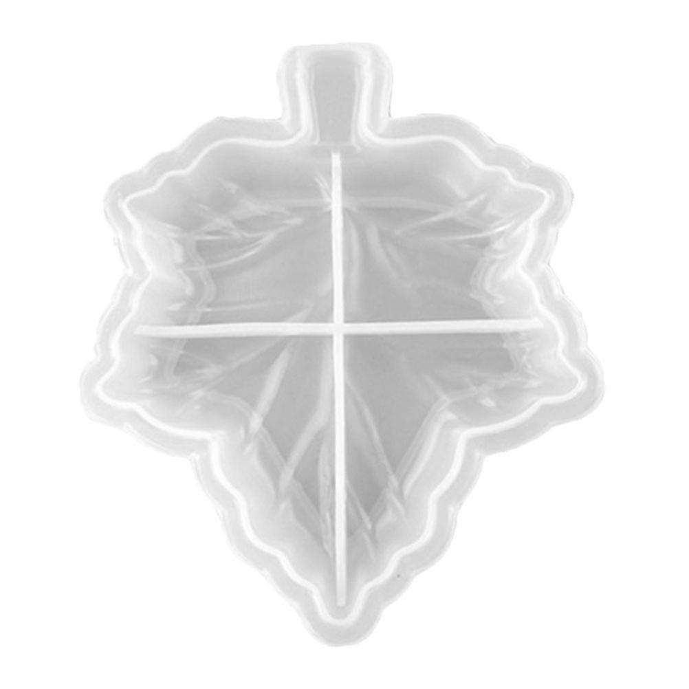 Diy Resin Making Tray Crystal Epoxy Mold For Diy Crafts Maple Leaf Shaped White 14.4X12.5X2.6Cm Craft Making 1Pcs
