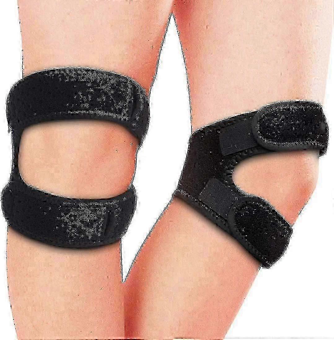 2 חבילת רצועת הברך פיקה, הקלה על כאבי ברכיים עם רצועת ברך מתכווננת סיליקון תלת-ממדית, מייצב סד הברך לגברים ונשים לריצה, טיולים רגליים, הרמת משקולות