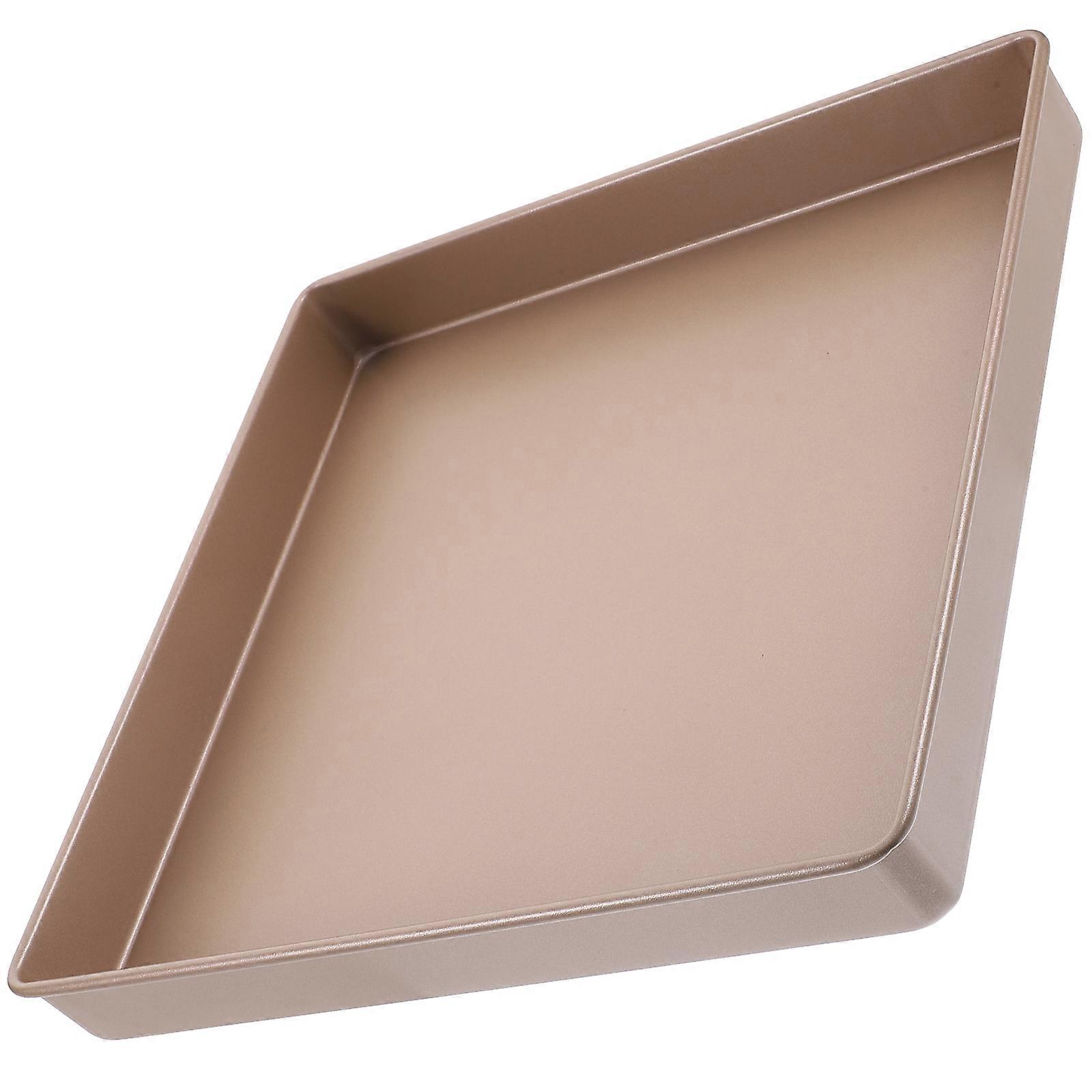 Rectangle Baking Pans Nonstick Baking Tray Bakeware Tool Golden 29x29x3.5cm Temperature Resistance 1Pcs