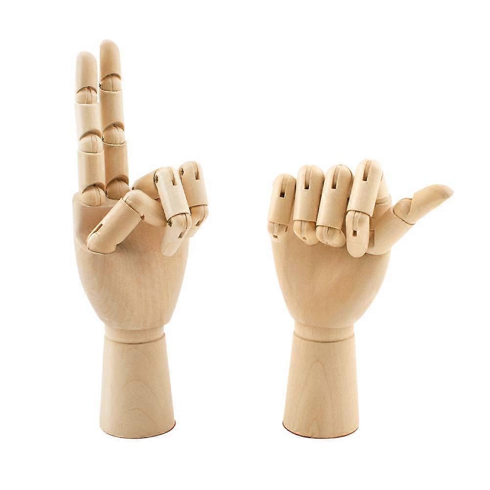 Art Mannequin Hand Set of 2 Flexible 7 Inch Wooden Hands for Sketching and Display in Home Office Classroom