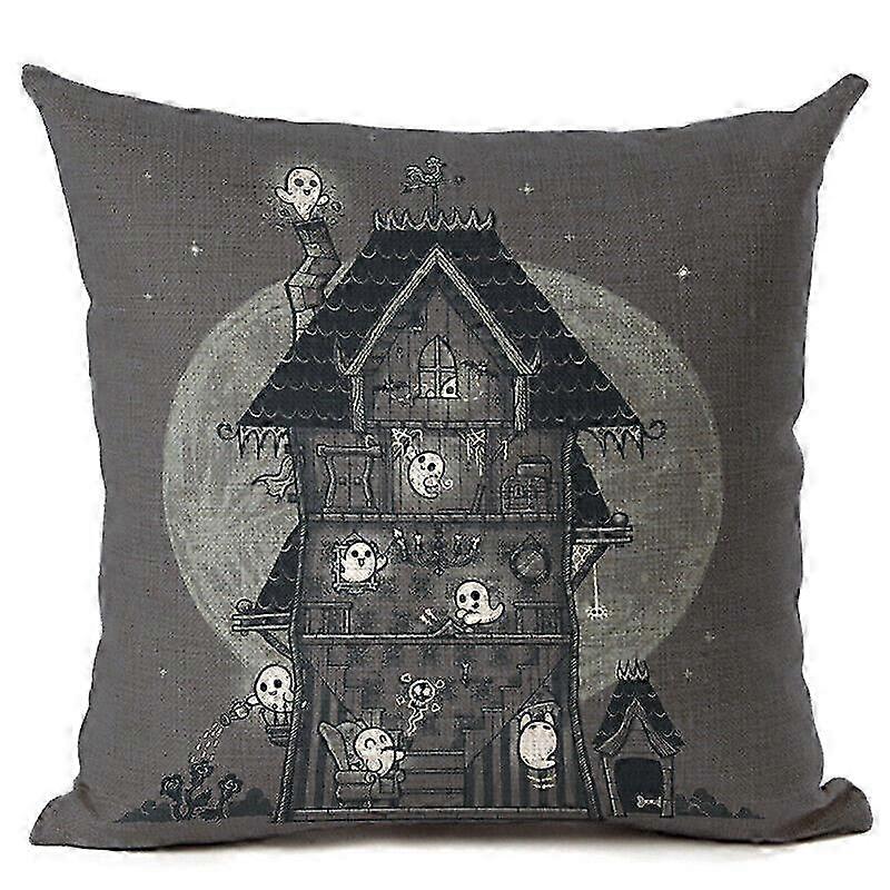 Fronha com tema de abóbora de Halloween Capa de almofada de linho de algodão para design de decoração de casa