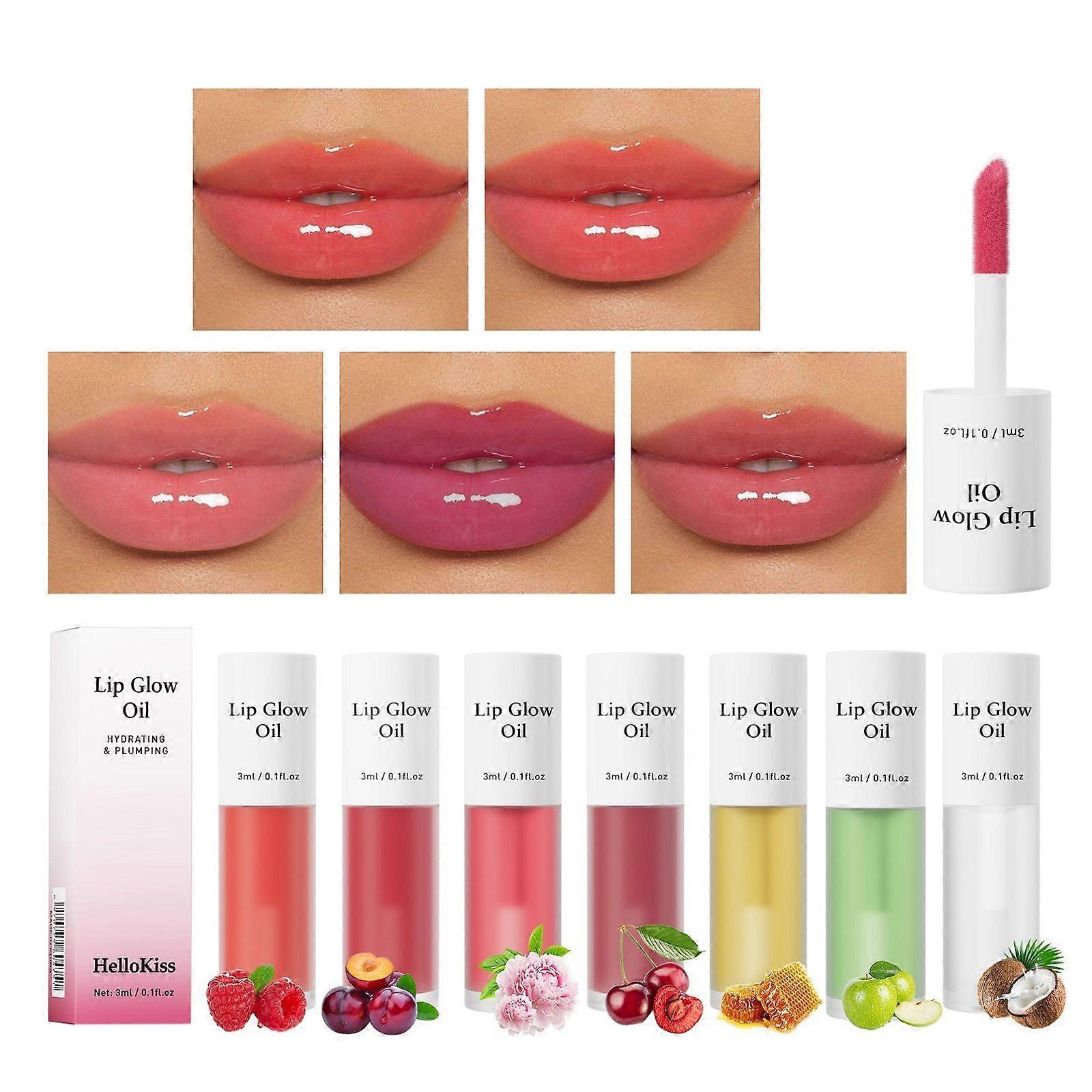 Hydrating Lip Oil - Lip Glow Oil Long-Lasting, Moisturizing, Plumping, Revitalizing for Dry Lips, Waterproof, No Peel Off, Hydrating, Nourishing Cryst