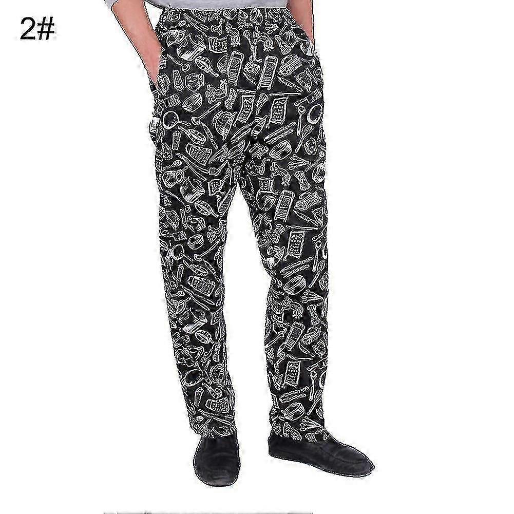 Erkek Şerit Ekose Biber Baskılı Otel Restoran Mutfak Şef İş Uzun Pantolon