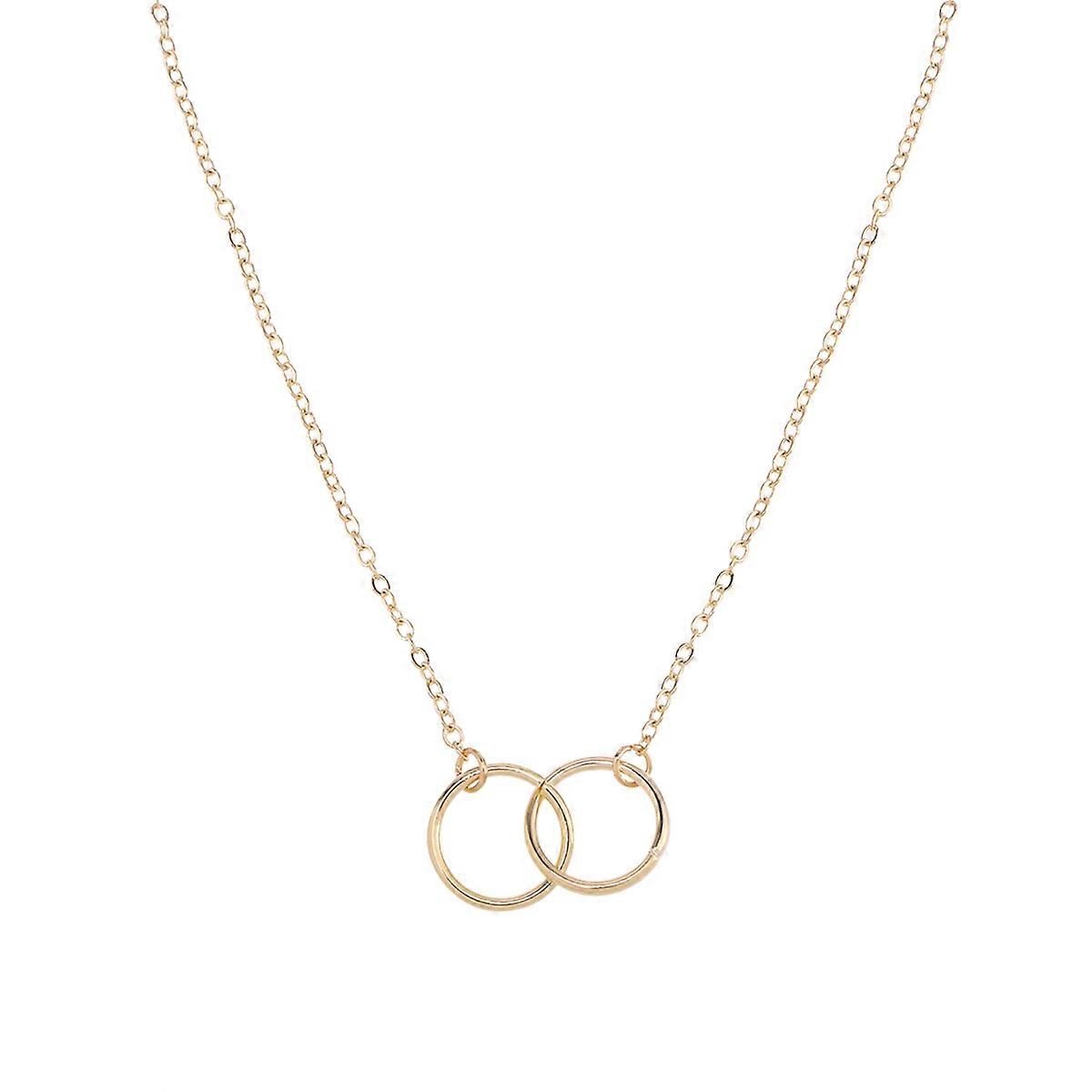 Interlocking Necklace Women Pendant Choker Chain Jewelry Mother's Day present 8.7X0.6X0.1in 1Set