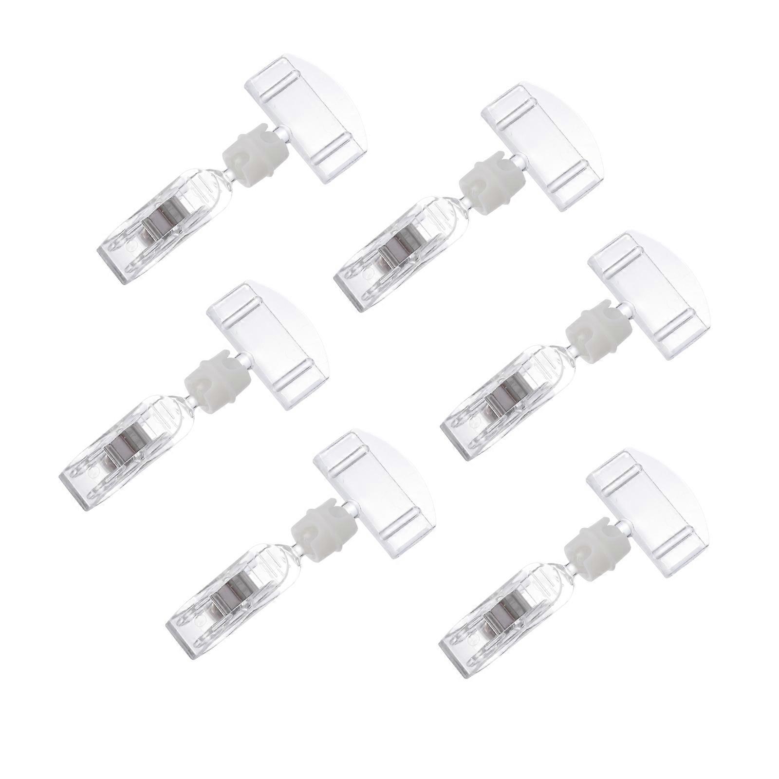 Sign Rotatable Clip Holder: 6 Pack Swivel Holding Sign Clamp, Merchandise Sign Double Display Tag For Office Retail Store Baskets Card
