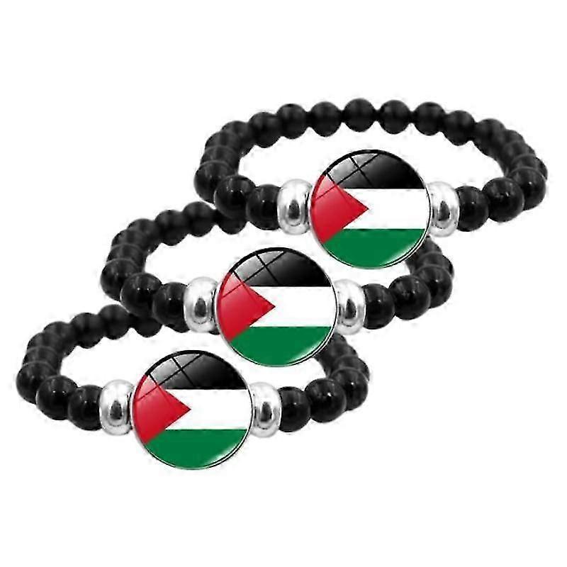 3xパレスチナ国旗ブレスレット、私はパレスチナブレスレット、無料のパレスチナブレスレット、調節可能なパレスチナ国旗リストバンドギフトと一緒に立っています