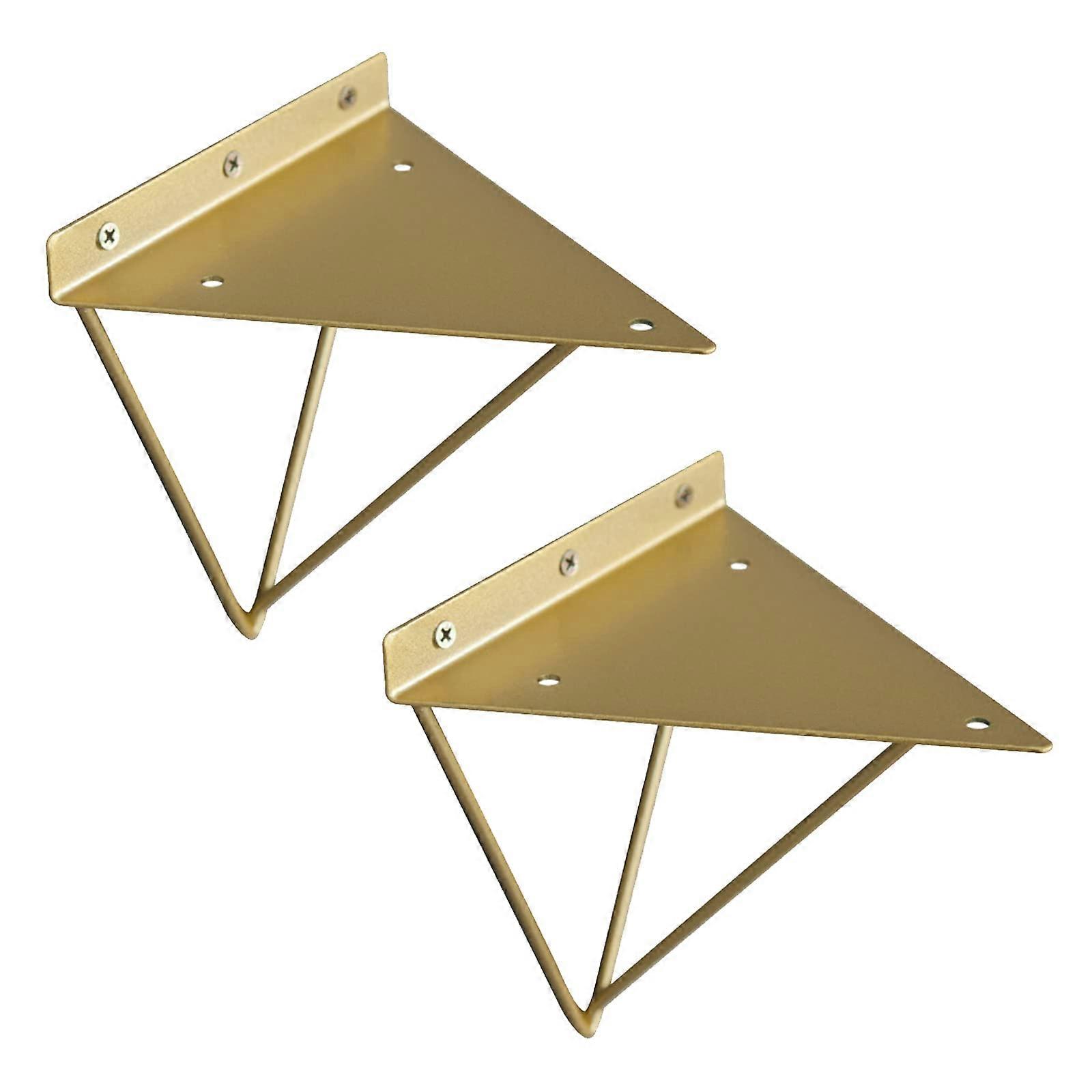 Metal Shelf Supports, Shelf Bracket, 2Piece, Gold (16 cm)