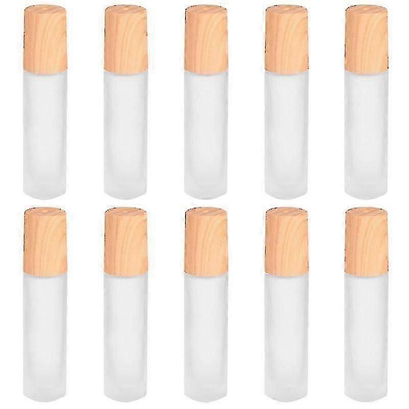 10pcs 10ml Essential Oil Roller Bottle Empty Glass Bottle With Rolling Bead For Massage Smear Sample(frosted Color)