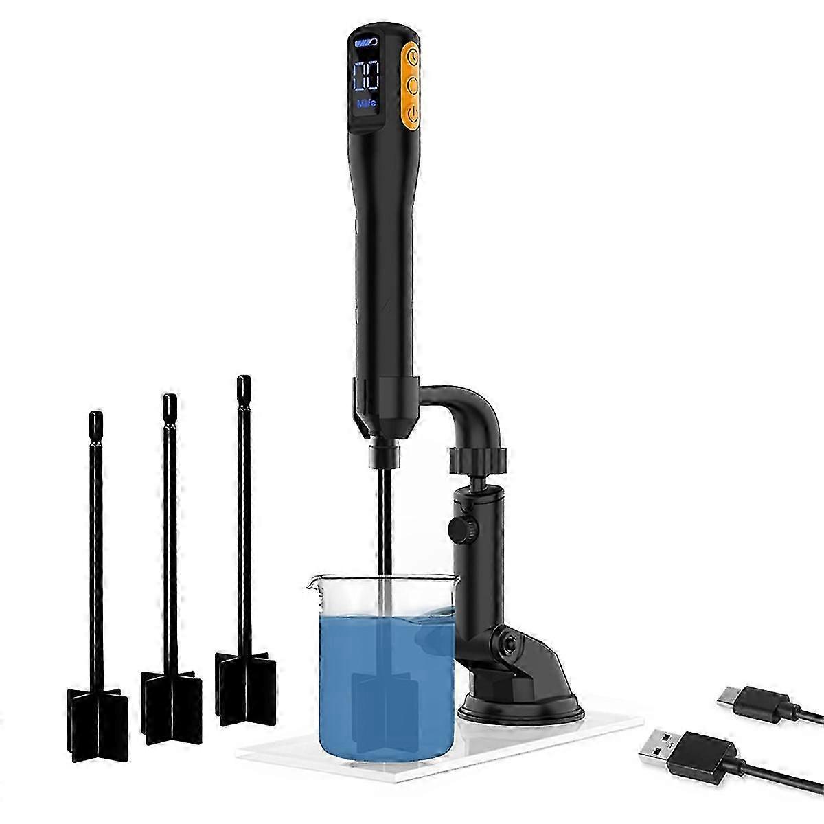 Upgraded Resin Mixer, Electric Stirrer for Epoxy Resin, Paint Mixer & Timed Resin Mixer with Stand